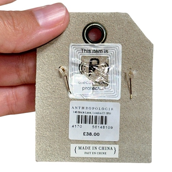 Anthropologie Gold Ear Nugget Sparkle Pearl Drop Earrings - Picture 4 of 5